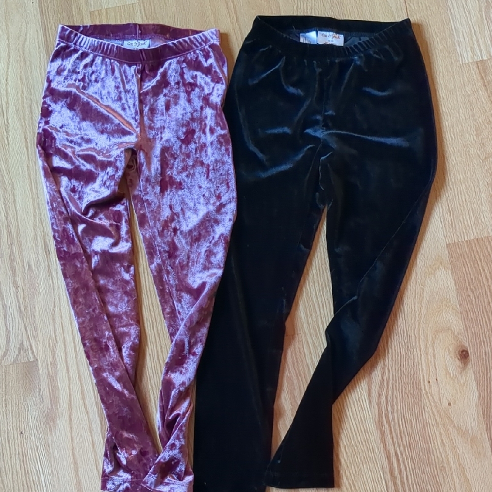 Cat & Jack Velvet Leggings - Black and Mauve